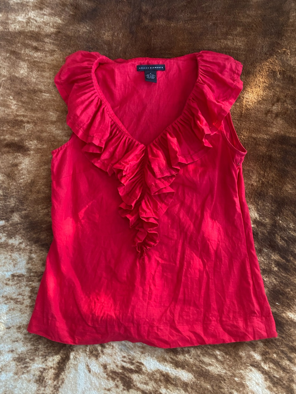 Grace Elements 100% Linen Ruffled Top